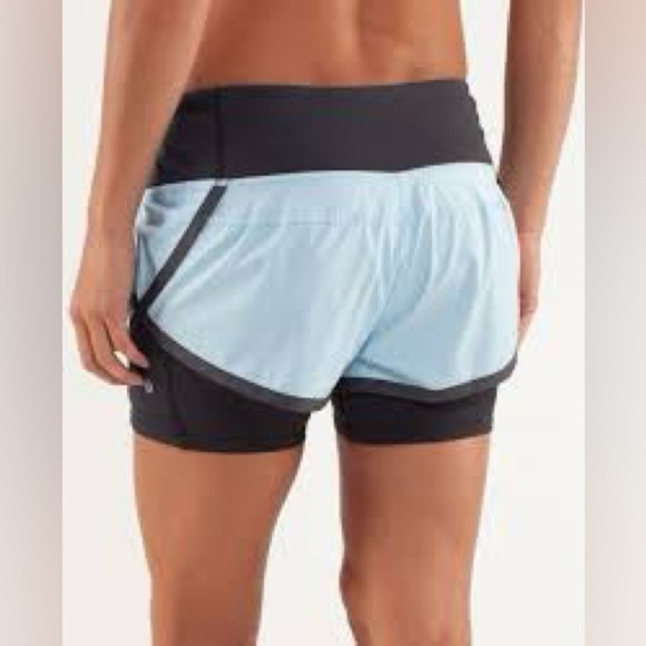 Lululemon Run Speed Squad Shorts Blue Gray Women’s Size 4 - Picture 2 of 10